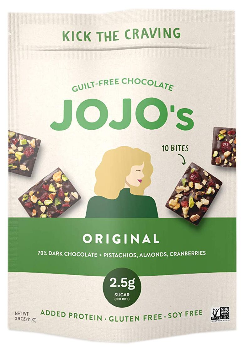 JoJo's Dark Chocolate Bites + Plant Based Protein, 3.6 oz