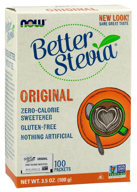 NOW Paquetes de Extracto de Better Stevia - Original, 100 sobres