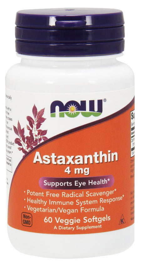 NOW Astaxanthine - 4 mg, 60 gélules végétales molles