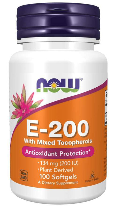NOW Vitamine E - 200 UI / 100 capsules molles