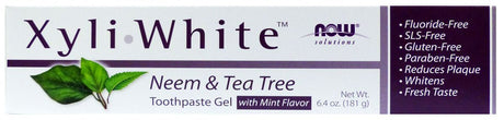 NOW XyliWhite Neem & Tea Tree Toothpaste Gel 6.4 oz.