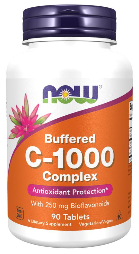 NOW C-1000 Complex, amortiguada con 250 mg de bioflavonoides - 90 comprimidos