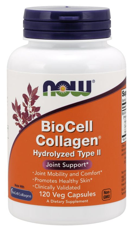 NOW BioCell Collagen, Hydrolyzed Type II 120 veg capsules
