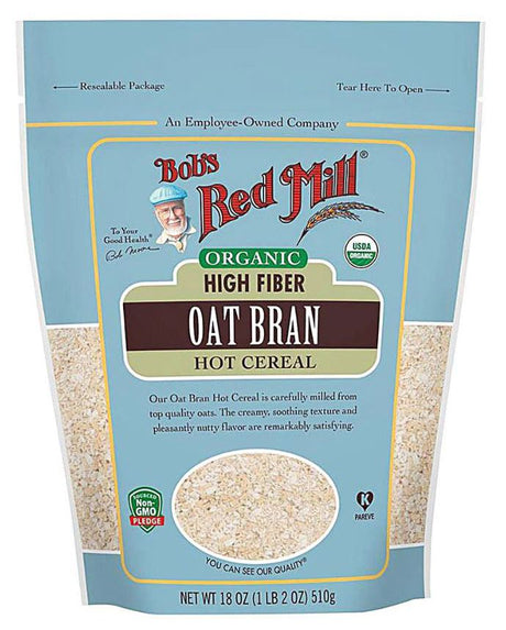 Bob's Red Mill Oat Bran Hot Cereal, Organic, High Fiber 18 oz.