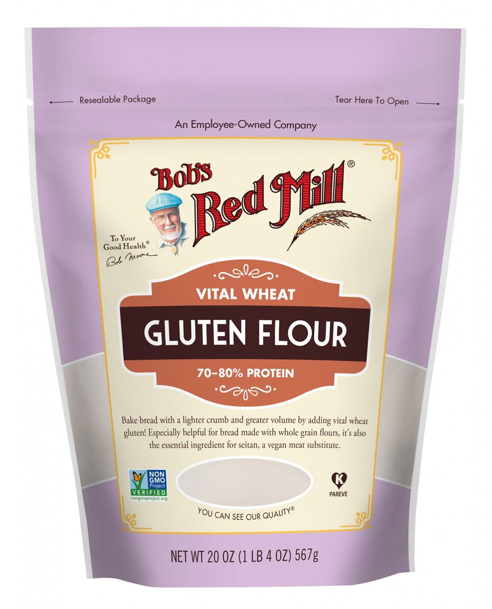 Bob's Red Mill Vital Wheat Gluten Flour – 20 Oz Bag For Baking & Seitan 12 thumbnail image