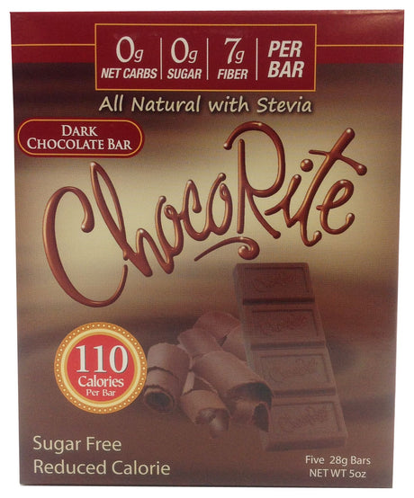 Barres de chocolat solide ChocoRite Healthsmart - 5 barres / Chocolat noir