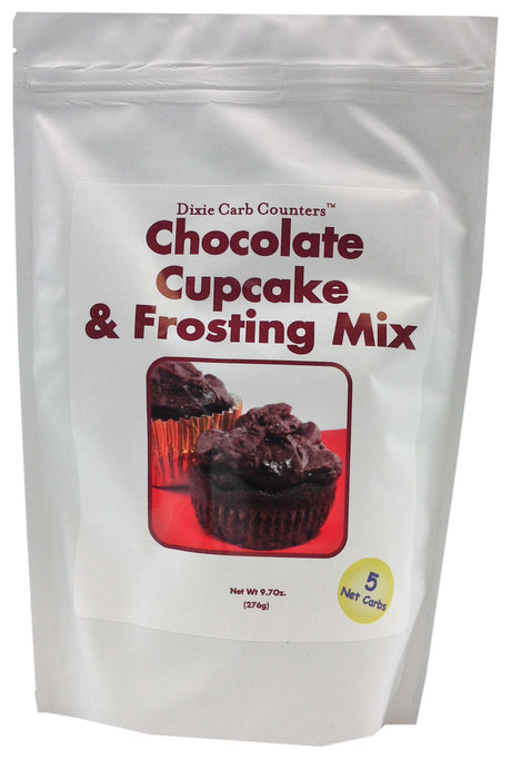 Mezcla para pastelitos y glaseado Carb Counters de Dixie USA - Chocolate, 9.7 oz