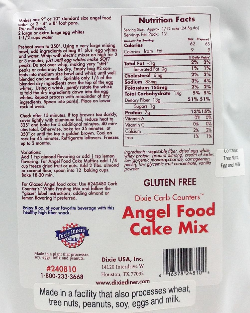 Dixie USA Carb Counters Angel Food Cake Mix 10.4 oz. 
