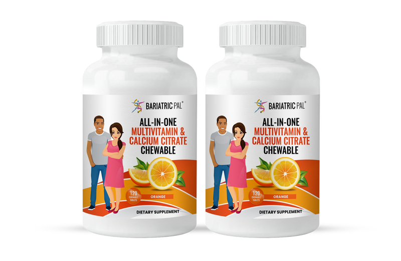 BariatricPal "ALL-IN-ONE" Chewable Multivitamin with Calcium Citrate & Iron - Orange (NEW!) 