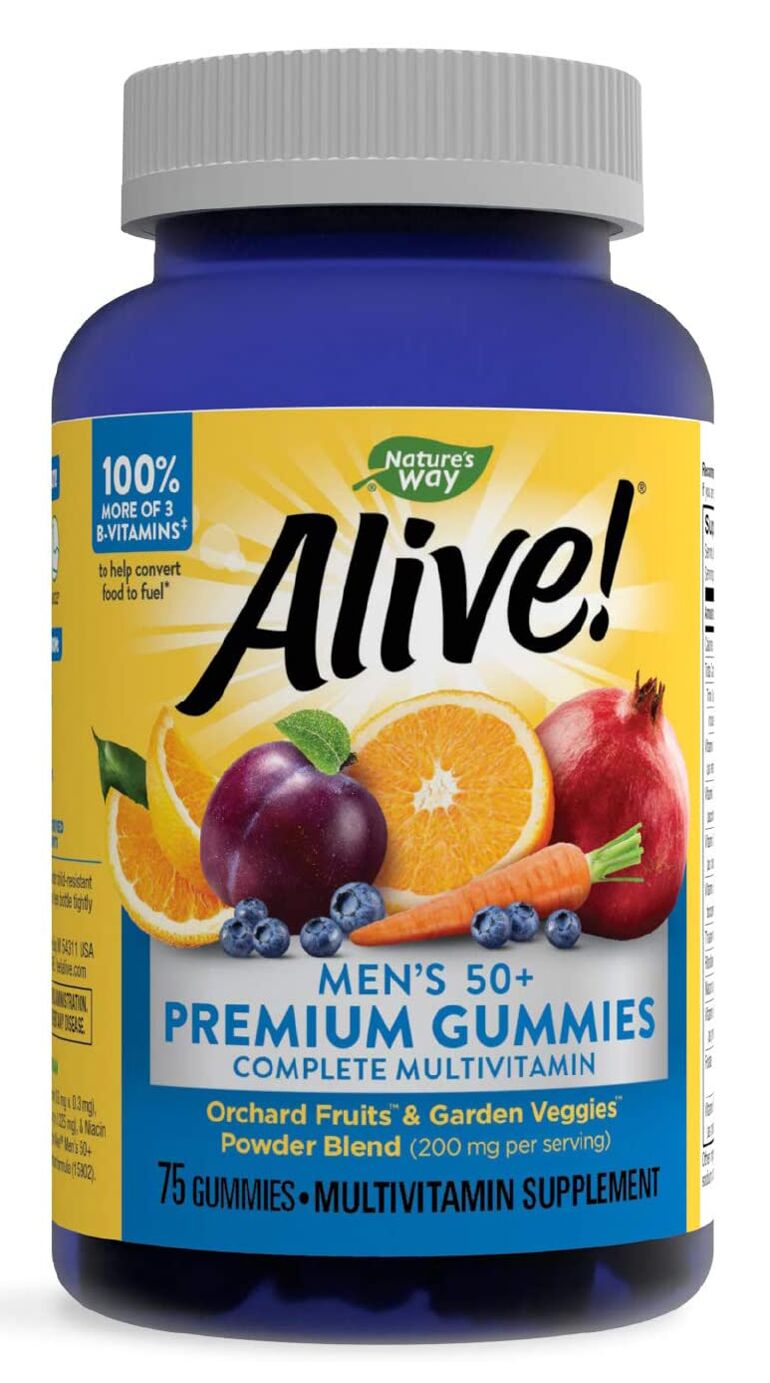 Nature's Way Alive! Premium Gummies Complete Multivitamin, Men's 50+ 75 gummies 