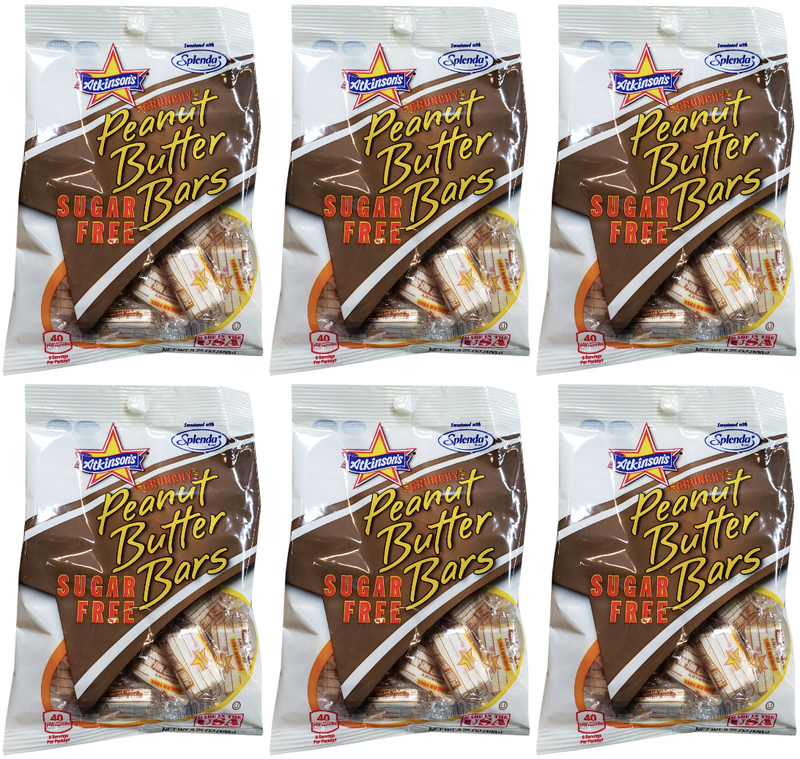 Atkinson's Sugar Free Peanut Butter Bars Candy 3.75 oz. bag