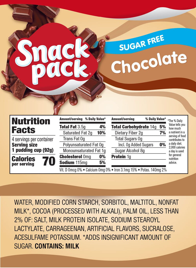 Hunt's Sugar Free Snack Pack Pudding