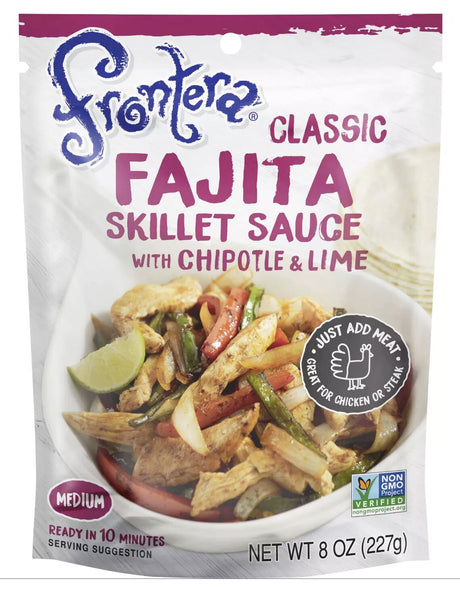 Salsa para fajitas Frontera en sartén 8 oz, Clásica Media