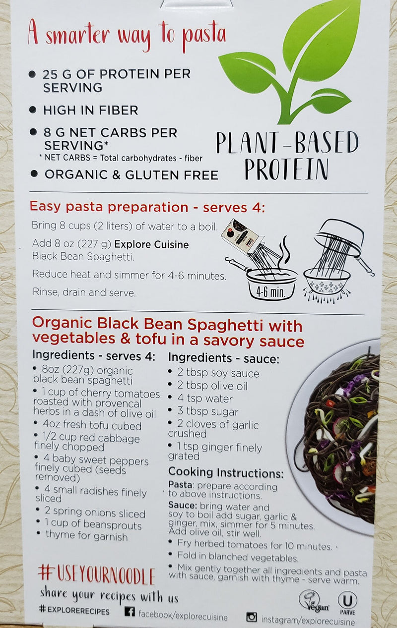 Explore Cuisine Organic Black Bean Spaghetti 8 oz. (227g) 