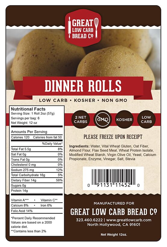 Great Low Carb Bread Company Dinner Rolls 12 oz. 