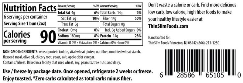 ThinSlim Foods Love the Taste Zero Carb Hot Dog Buns 12 oz. 