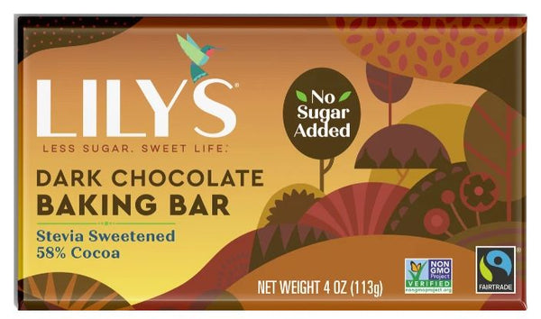 Lily's Sweets Dark Chocolate Baking Bar, No Sugar Added 1 bar (CLEARANCE: Best by March 5, 2023) 