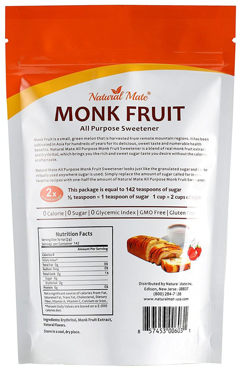 Natural Mate Monk Fruit with Erythritol, All Purpose Natural Sweetener 10 oz (284g) 