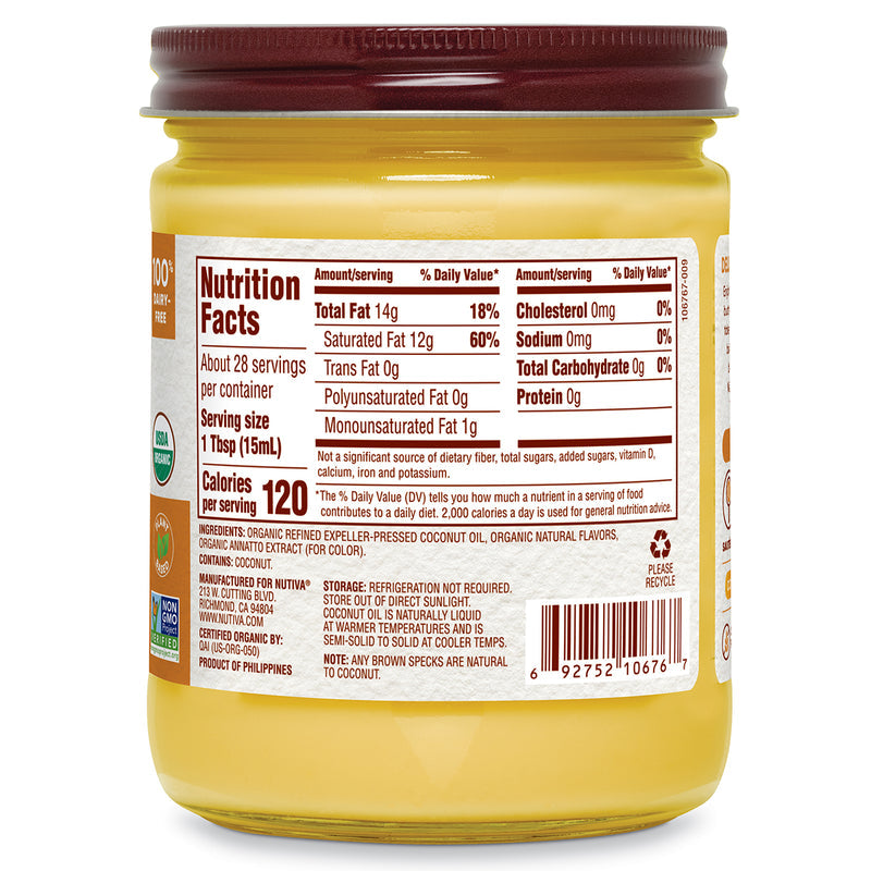 Nutiva Coconut Oil, Organic, Buttery Flavor 14 fl oz. 