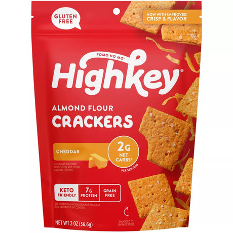 HighKey Snacks Biscuits salés à la farine d'amande 2 oz - Cheddar