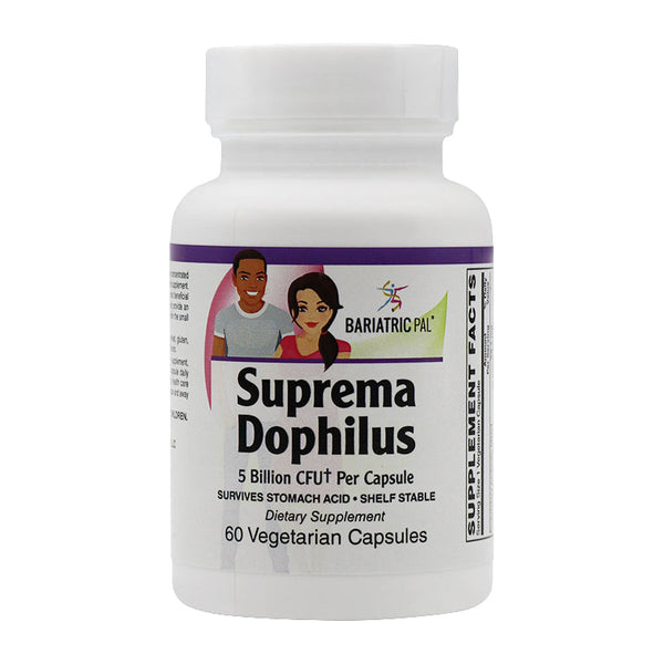 Suprema Dophilus Prebiotic & Probiotic Gastrointestinal & Immune Health 5 Billion CFU Vegetarian Capsules (60ct) by BariatricPal 