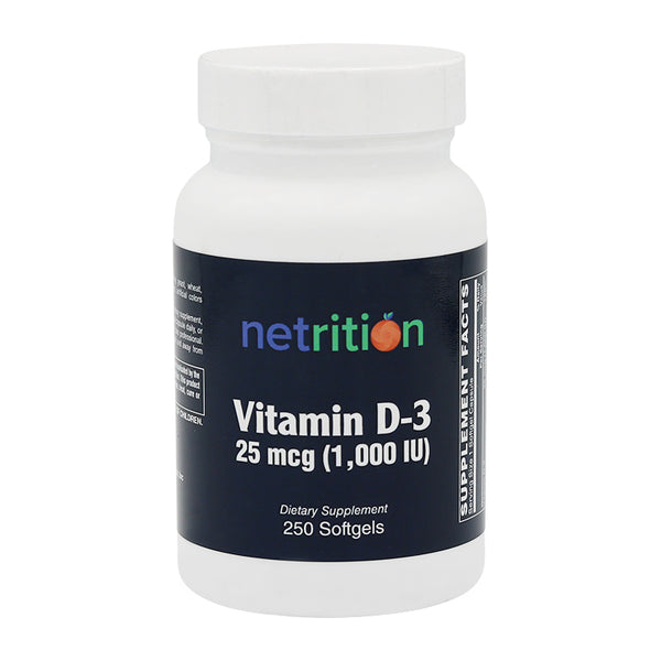 Vitamin D-3 1000IU Softgels 250's by Netrition 