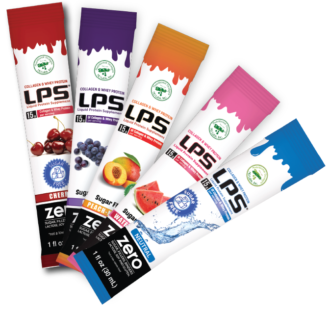 LPS Sugar Free® Collagen & Whey Liquid Protein Supplement by Nutritional Designs 1 oz Packets Variety Pack - 30 Count 