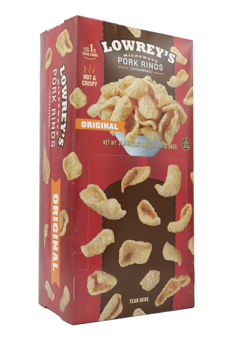 Couennes de porc croustillantes au micro-ondes Bacon Curls de Lowrey's - 18 unités / Originale