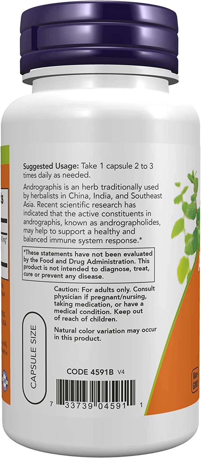 NOW Andrographis Extract 90 veg capsules 