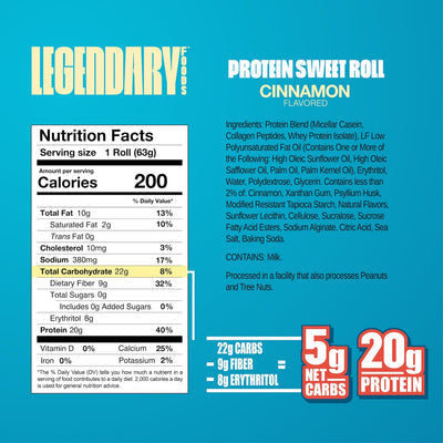 Protein Sweet Roll by Legendary Foods - Variety Pack 