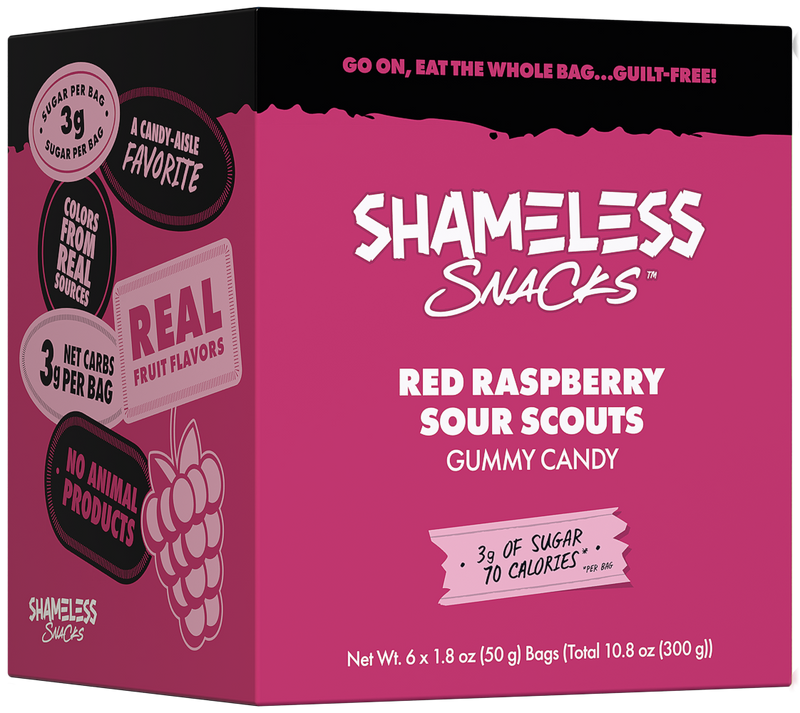 Gummy Candy by Shameless Snacks - Red Raspberry Sour Scouts 