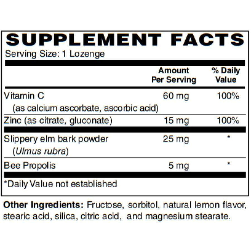 Zinc 15mg + Vitamin C - Lemon Flavored Lozenges (60 count) by BariatricPal 