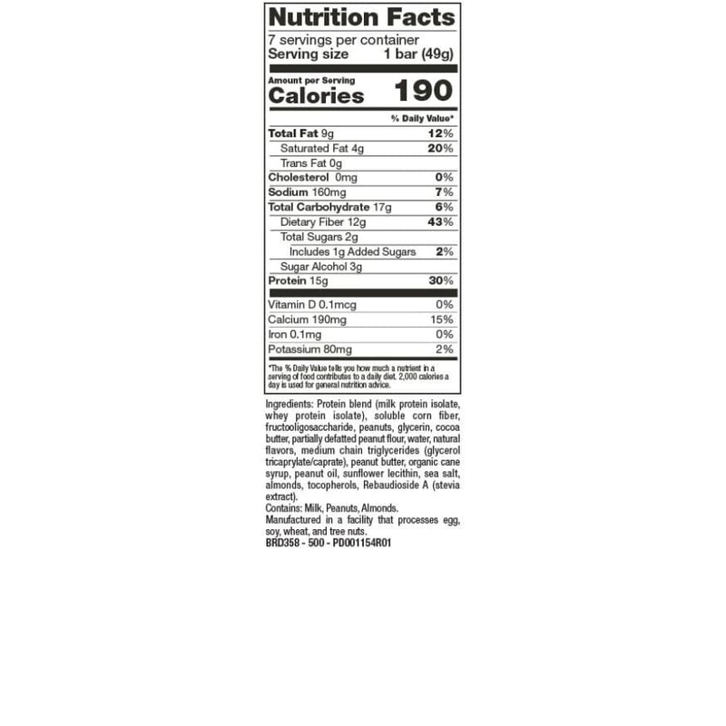 BariatricPal Low Carb Protein & Fiber Bars - Peanut Batter Nougat 