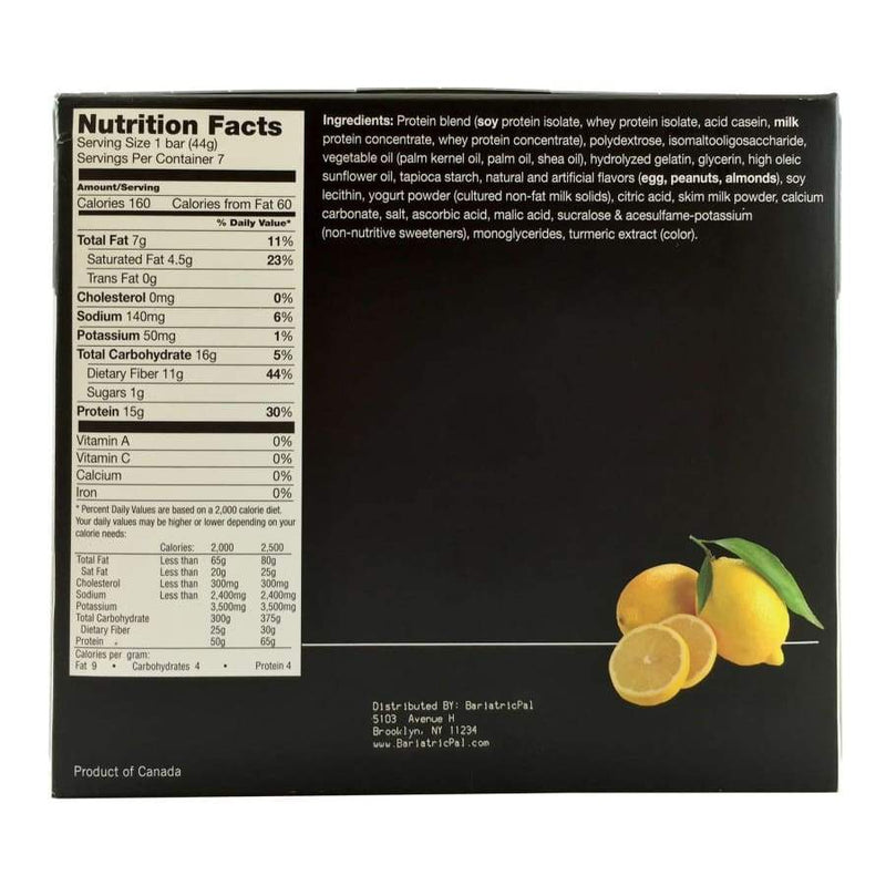 BariatricPal Low Carb Protein & Fiber Bars - Zesty Lemon Crisp 