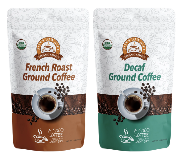 Alex's Low Acid Organic Coffee™ - Fresh Ground Variety Pack (12oz) 