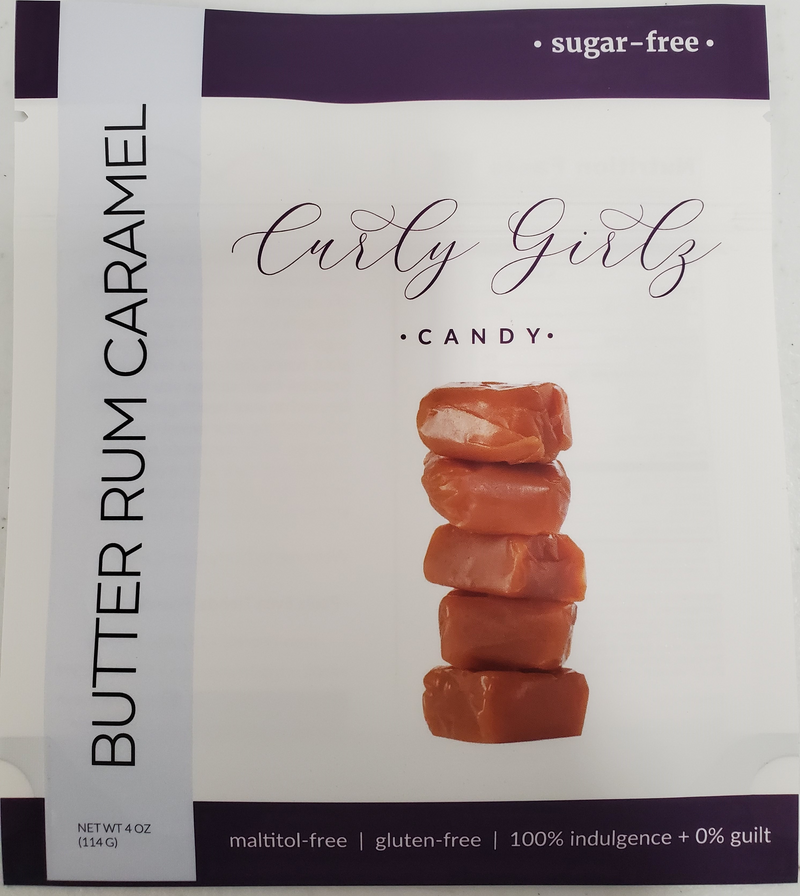 Sugar-Free Caramel Candy by Curly Girlz Candy - Butter Rum 