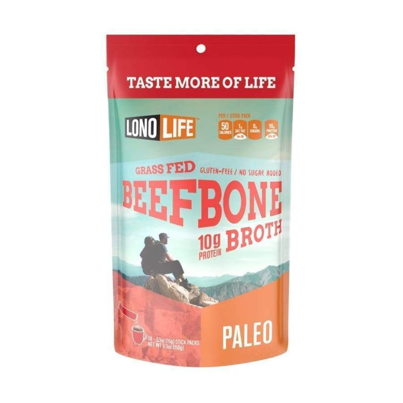 LonoLife Grass-Fed Beef Bone Broth Powder with 10g Protein - Stick Packs 