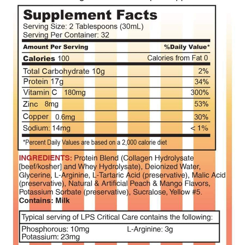 LPS Critical Care® Liquid Protein Supplement by Nutritional Designs 32oz Bottle 