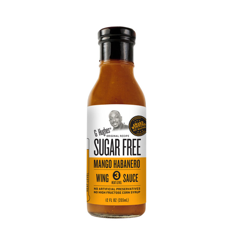 Salsa para alitas sin azúcar G Hughes Smokehouse (12 oz) - Mango Habanero, Picante Medio