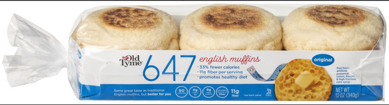 Schmidt / Old Tyme 647 English Muffins 6 muffins 