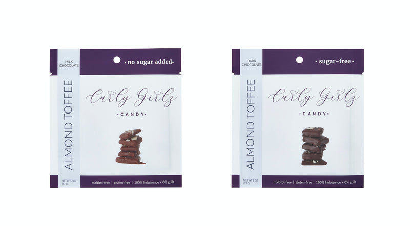 Sugar-Free Almond Toffee by Curly Girlz Candy - Variety Pack 