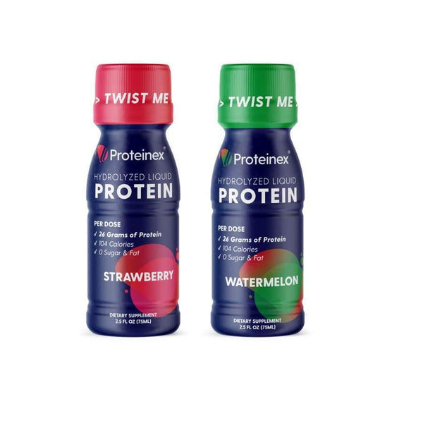 Proteinex 2Go Liquid Predigested 26g Protein Shots - Variety Pack 