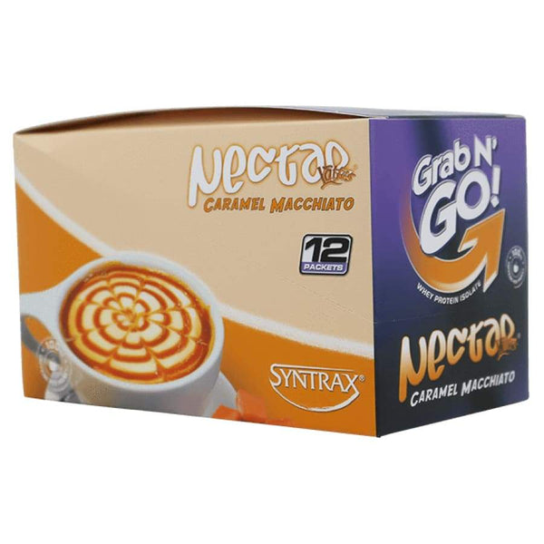 Syntrax Nectar Protein Powder Grab N' Go Box - Caramel Macchiato (12 Servings) 