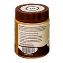 A jar of Barney Butter almond butter features a brown lid and a label detailing its ingredients and manufacturing process, emphasizing quality and oil separation reduction.