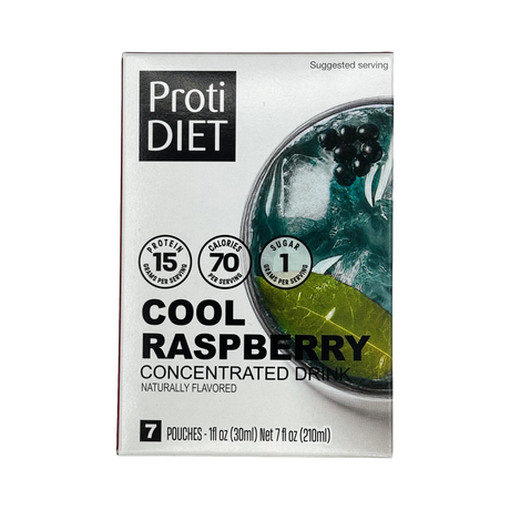Proti Diet Boisson Concentrée en Poudre, Framboise Fraîche, 7 Sachets - Lot de 1