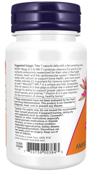 NOW Mega D-3 & MK-7 60 capsules