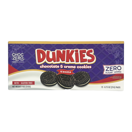 ChocZero Dunkies Galletas Sándwich, 9 oz - Chocolate