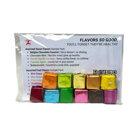 BariatricPal Citrate de Calcium Sans Sucre Chews Moelleux 500mg avec Probiotiques - Échantillons Assortis - Pack de 11 saveurs variées