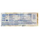 A nutrition facts label displays detailed information about a food product, including serving size, calories, and nutrient values for total fat, sodium, carbohydrates, sugars, and protein.