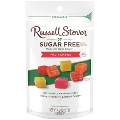 Russell Stover Sugar Free Fruit Chews 4.5 oz. bag
